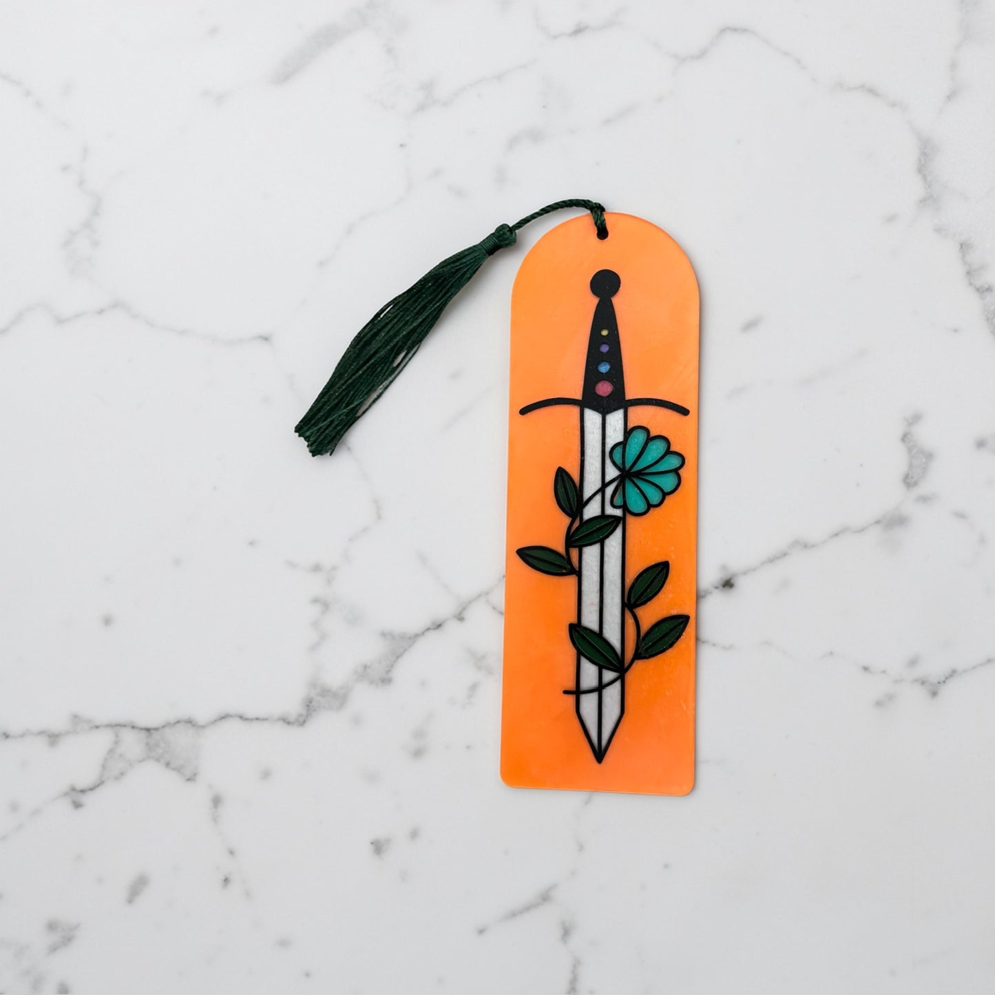 Sword and Flower Acrylic Bookmark