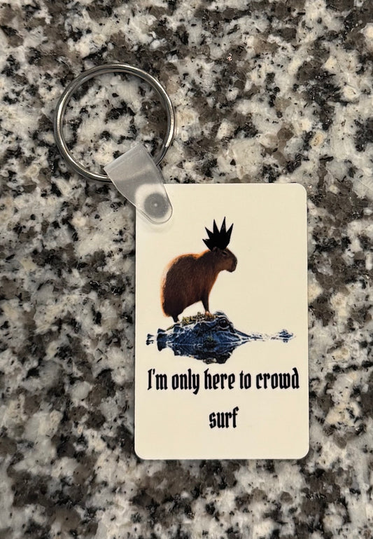 Crowd Surf Wooden Keychain